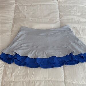 Lija Two-Tone Mini Skort in Gray and Blue